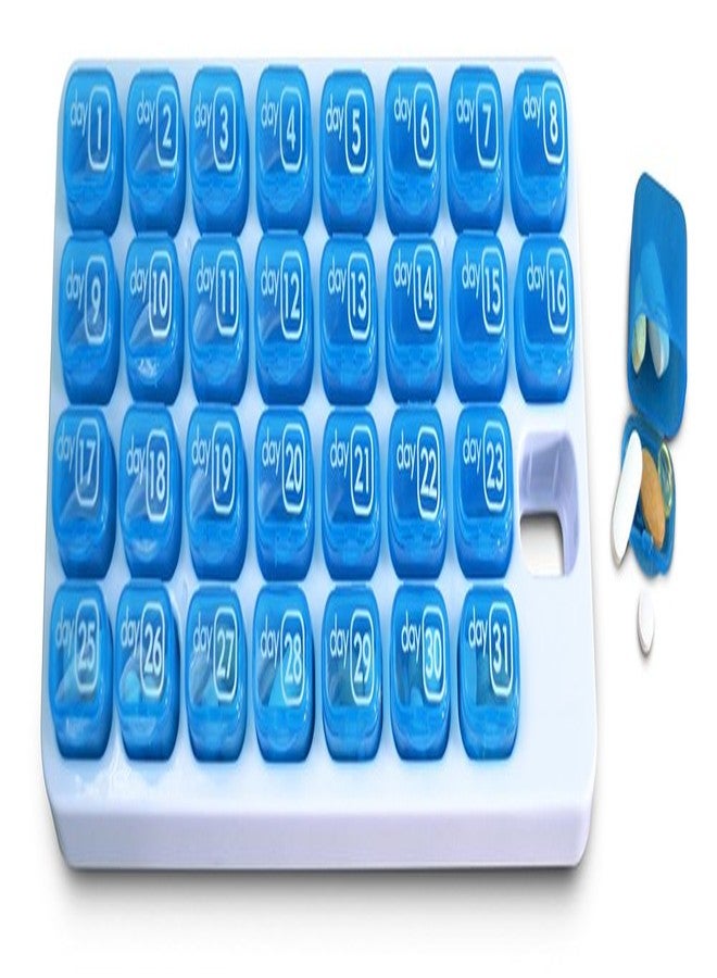pill thing منظم أقراص شهري لمدة 31 يومًا لإدارة سهلة للأدوية - حافظ على نظامك الغذائي مع علب مكملات الفيتامينات اليومية، جاهزة للسفر - Image 1